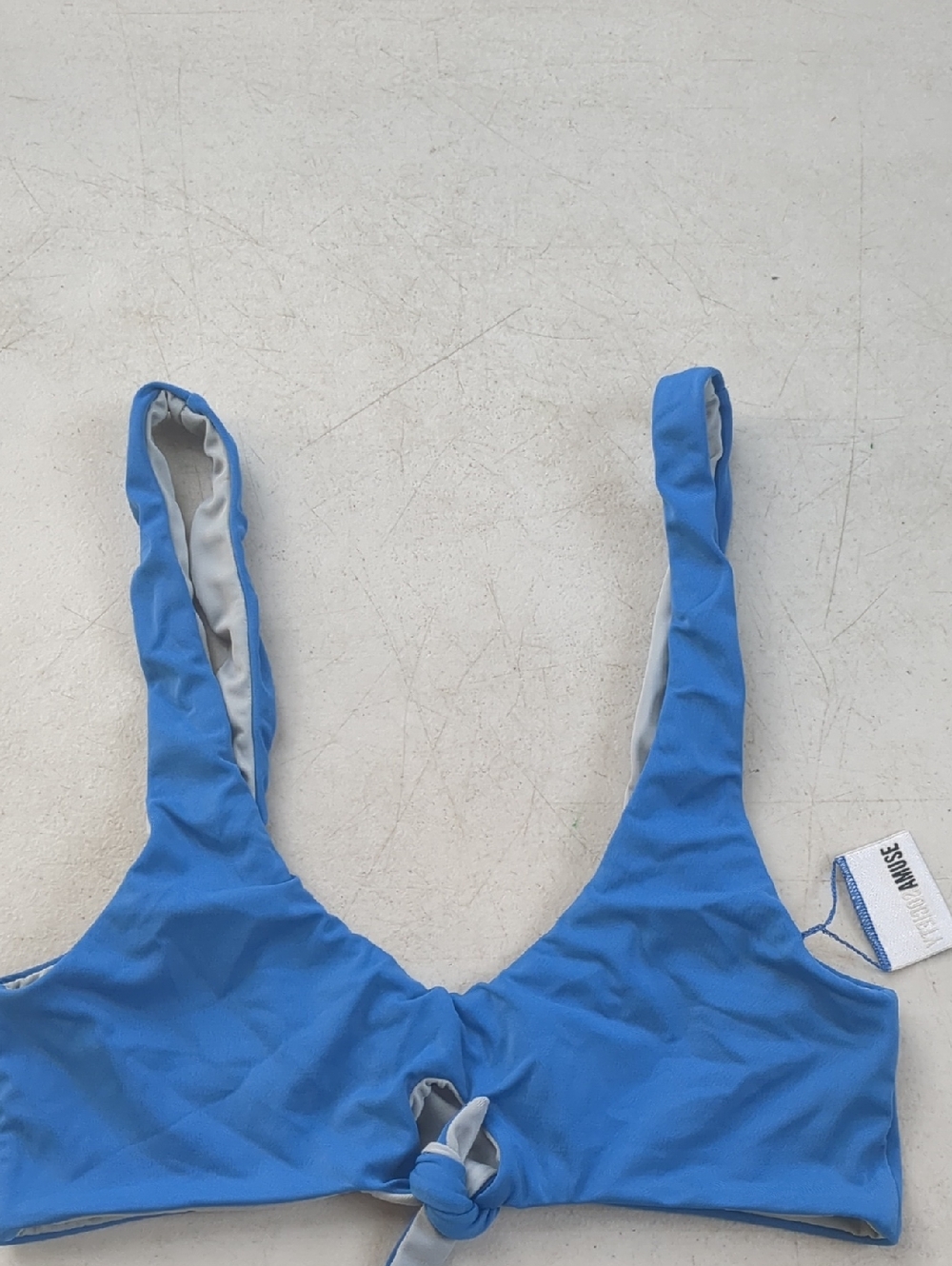 Amuse Society Vibrant Blue Tie-Front Bikini Top